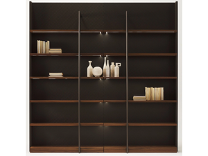 RIALTO - Sectional wooden bookcase with eco-leather bottom _ Casa Covre